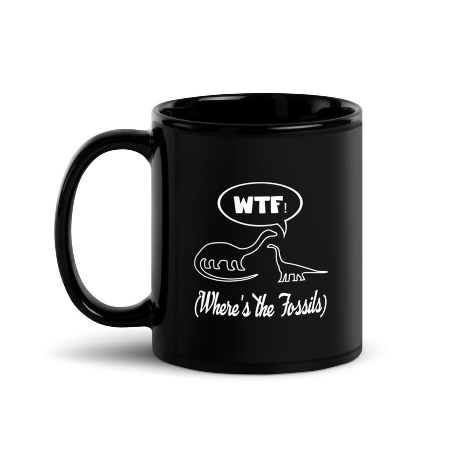 WTF Where's The Fossils Black Mug - Image 2