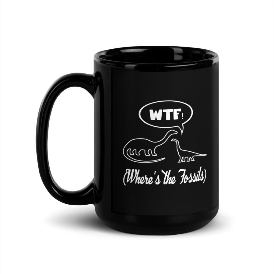 WTF Where's The Fossils Black Mug - Image 4