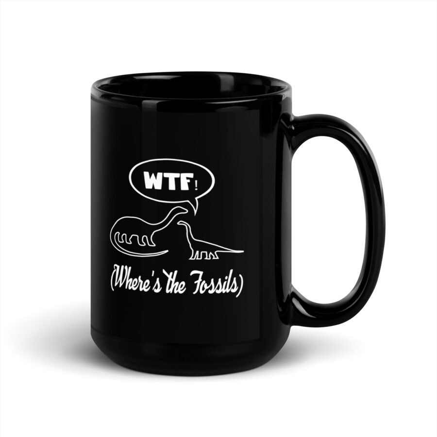 WTF Where's The Fossils Black Mug - Image 5