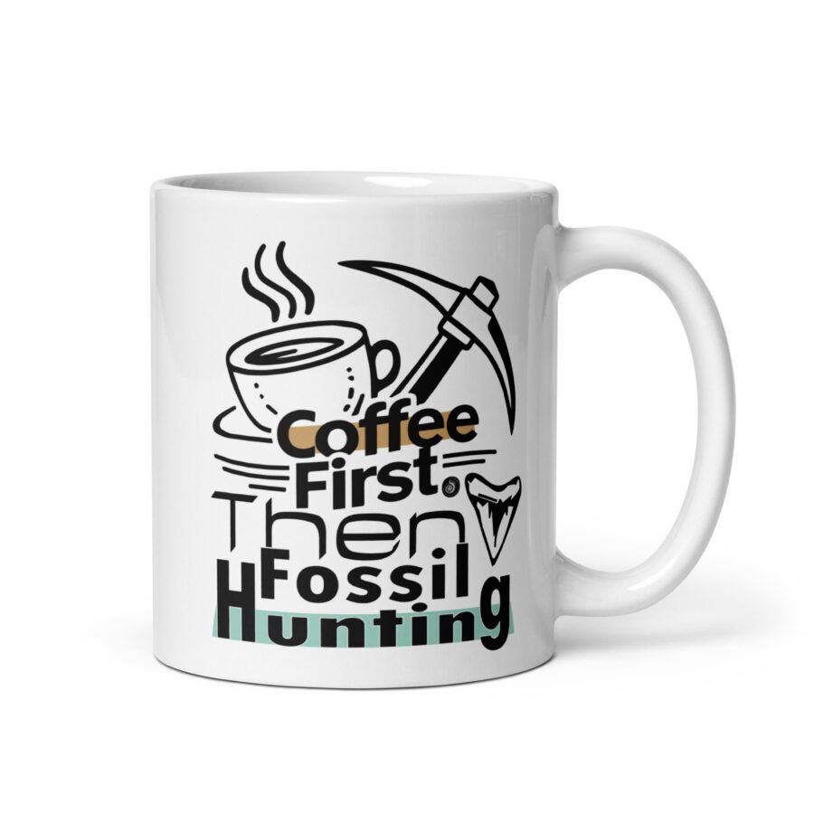 Coffee First Then Fossil Hunting - White mug - Image 2