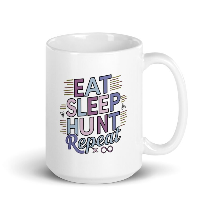 Eat Sleep Hunt Repeat White mug - Image 3